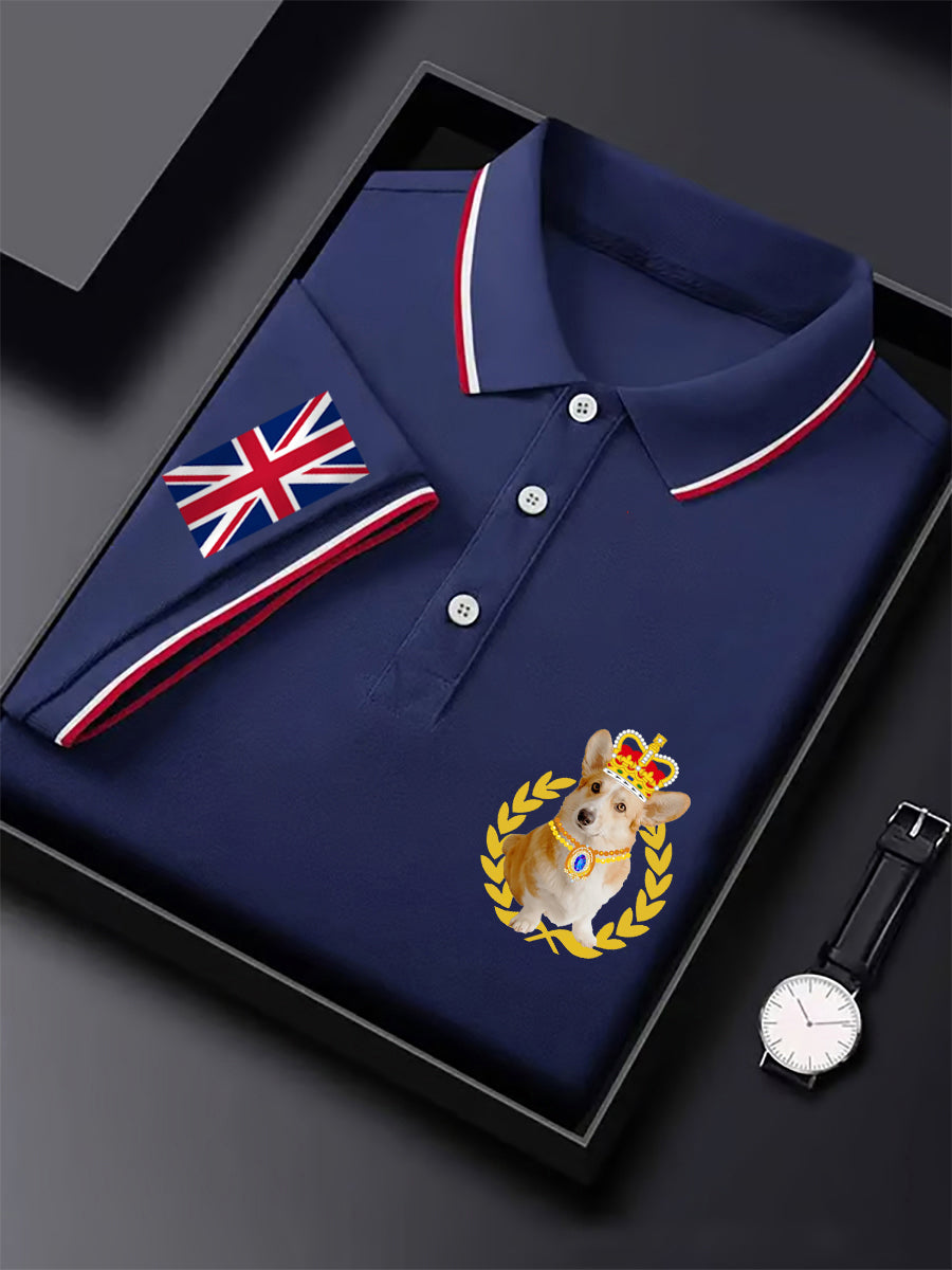 Men's British Royal Corgi Casual Short Sleeve Top