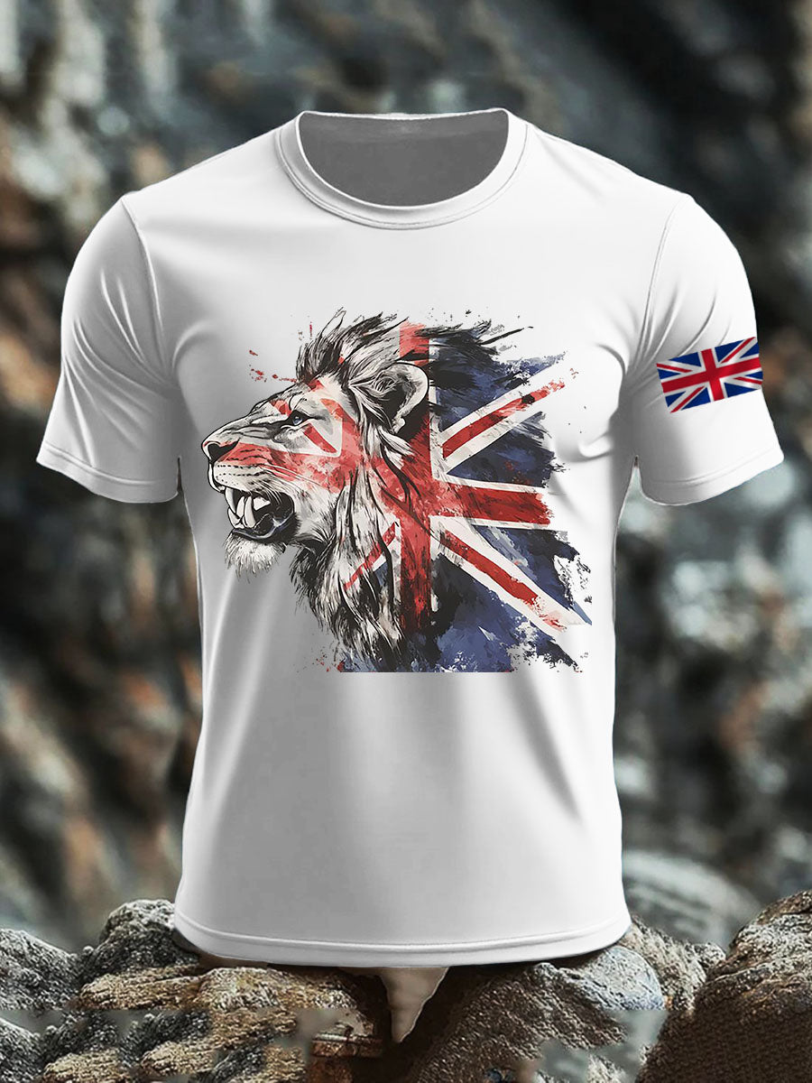 Men's British Lion Cotton Short-Sleeved T-shirt