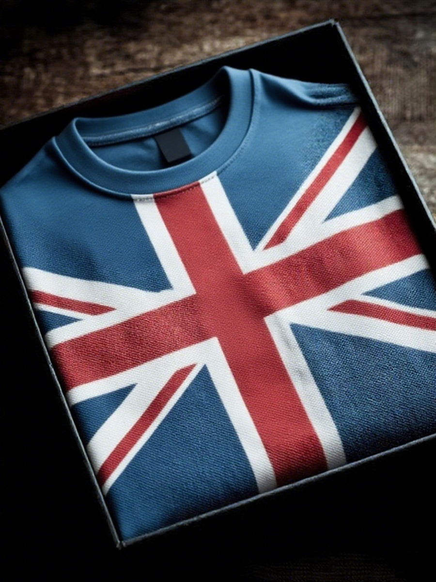 Men's UK Flag Art Design short sleeves T-shirt