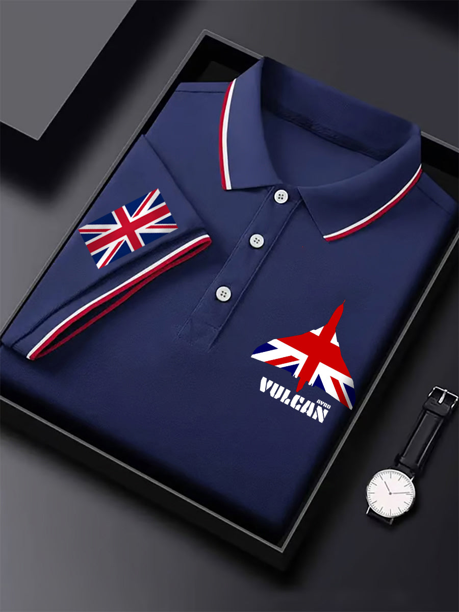 Men's Vintage British Flag Avro Vulcan Print Casual Top