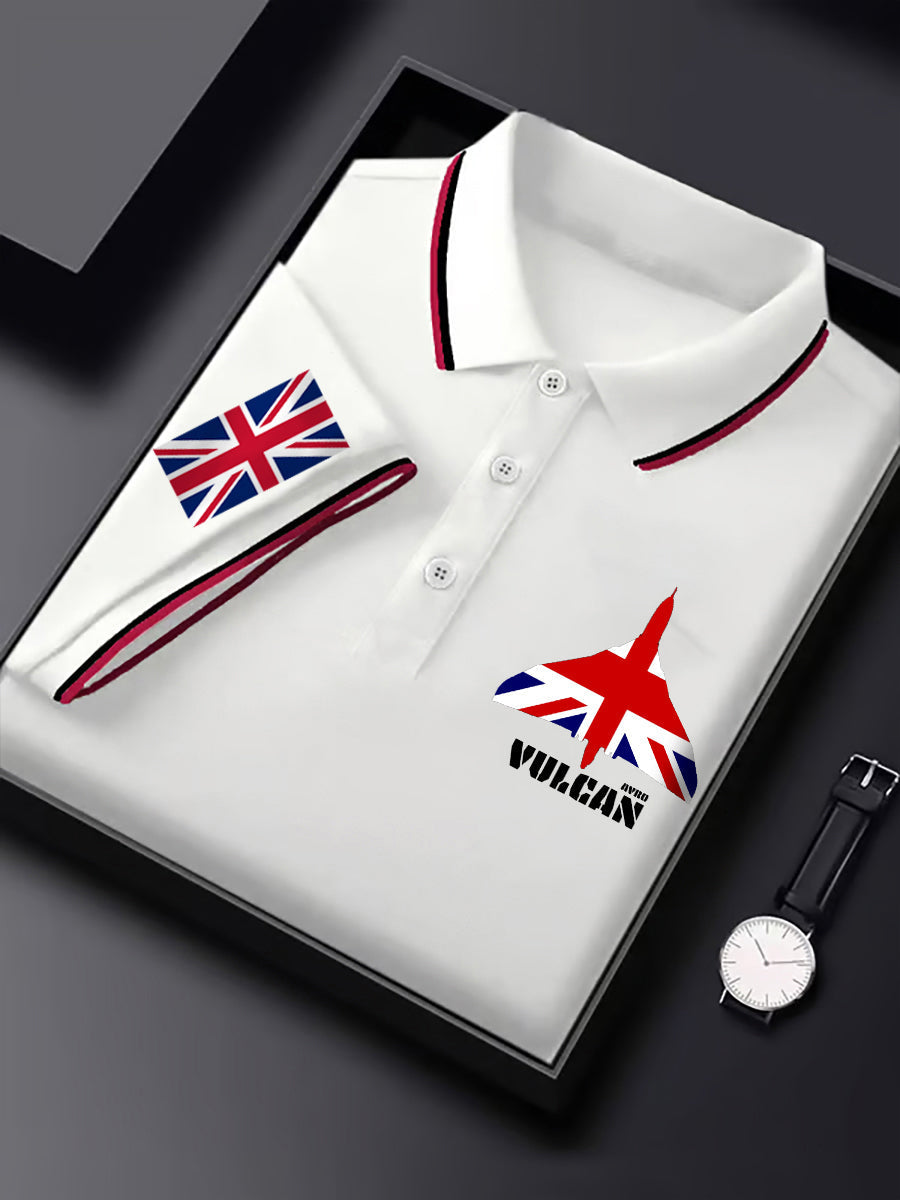 Men's Vintage British Flag Avro Vulcan Print Casual Top
