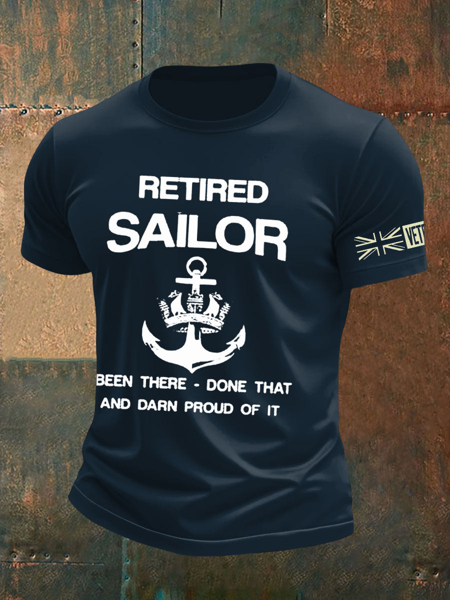 Men's British Veteran Retired Printed T-shirt