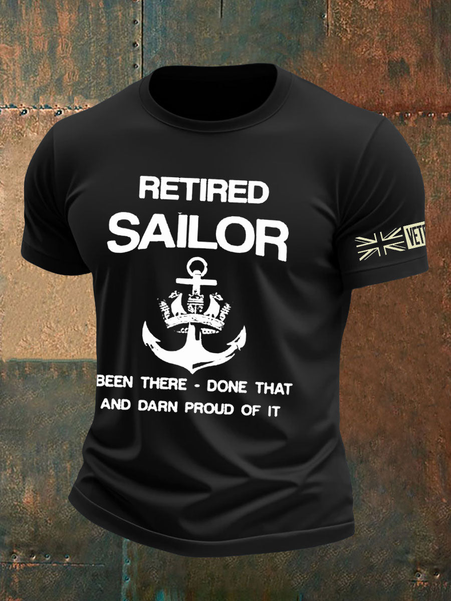 Men's British Veteran Retired Printed T-shirt