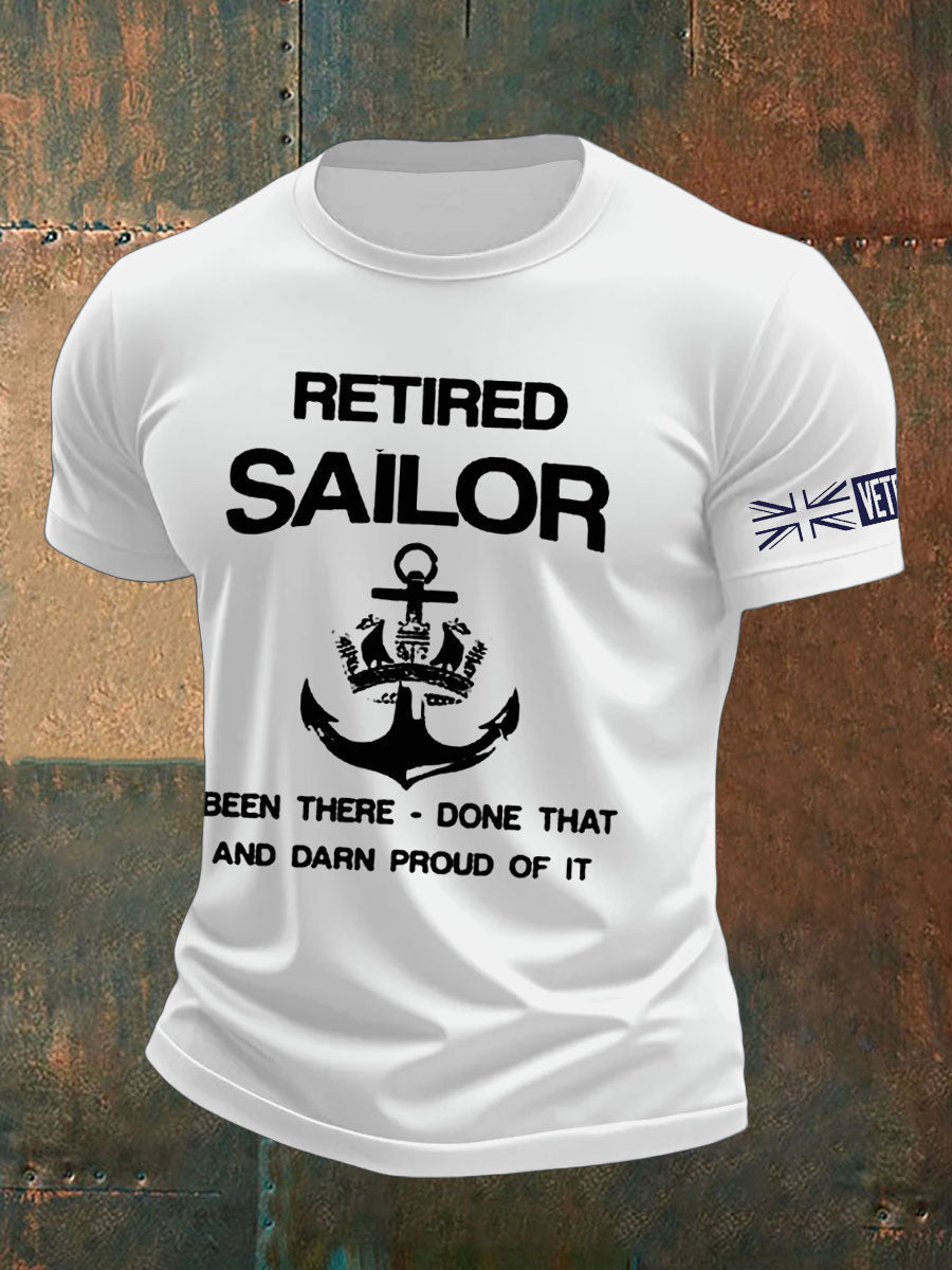 Men's British Veteran Retired Printed T-shirt