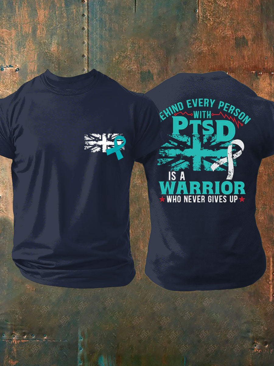 Men's PTSD Awareness Veteran Printed T-shirt