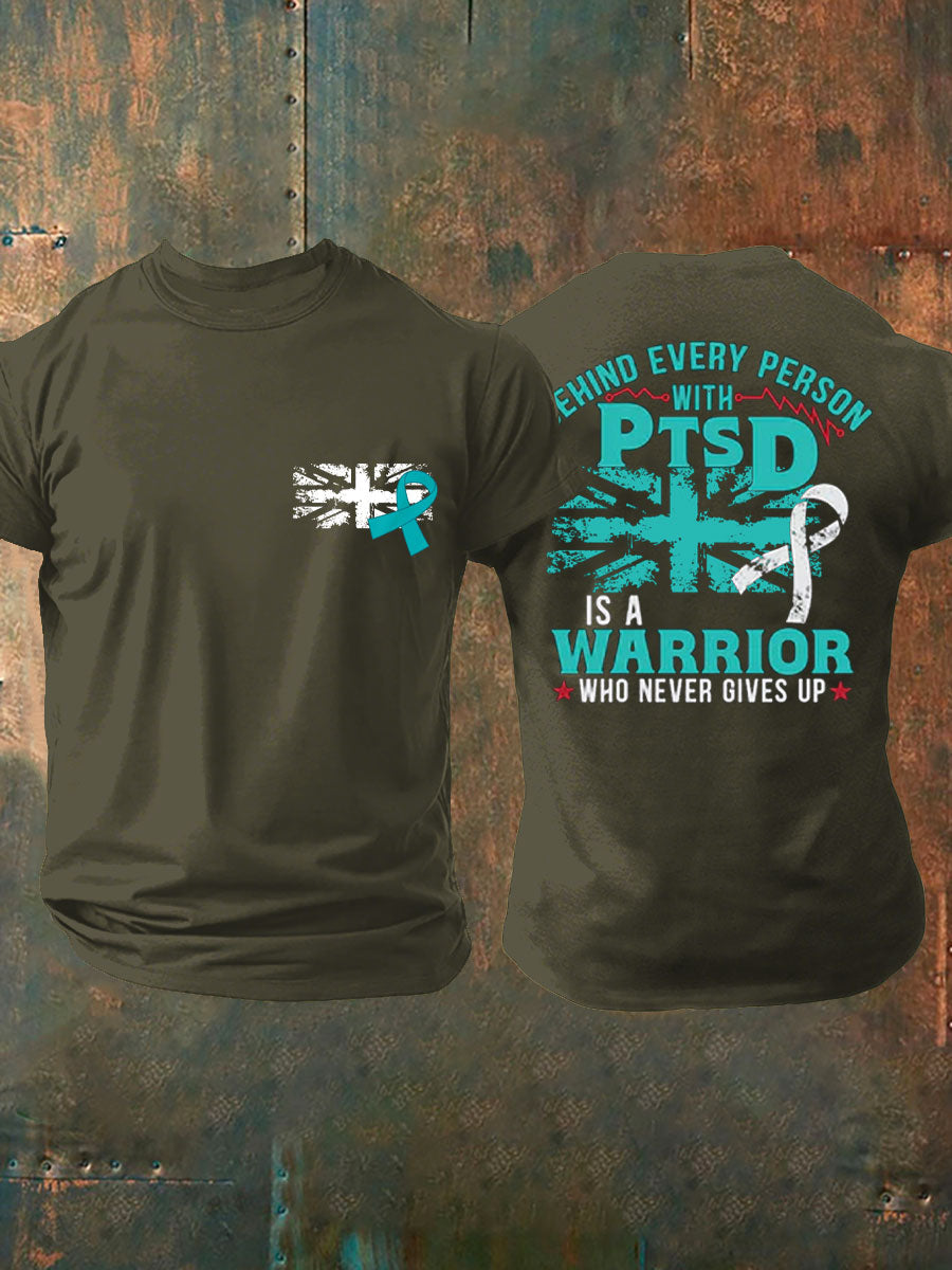 Men's PTSD Awareness Veteran Printed T-shirt