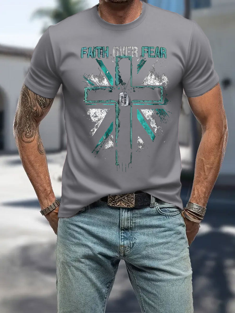 Men's PTSD Awareness Veteran Printed T-shirt
