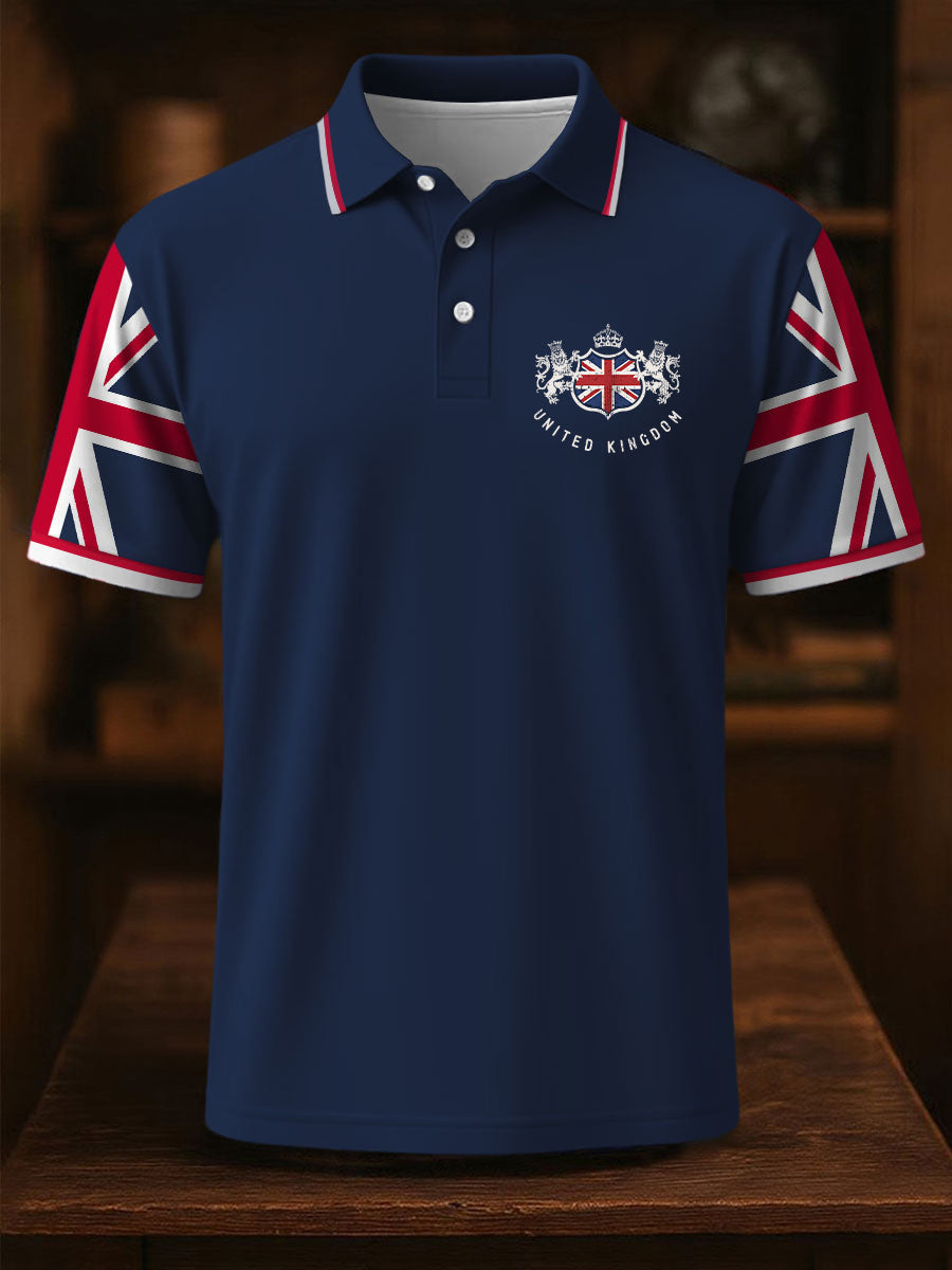 Men's UK Patriotic Flag Printed Short Sleeve Top