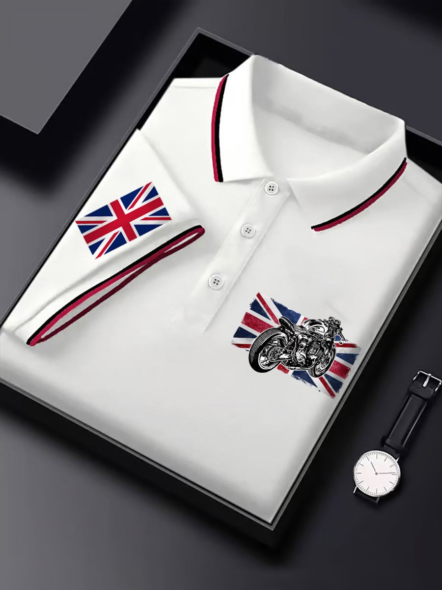 Men's Motorcycle Lovers British Flag Print Casual Top