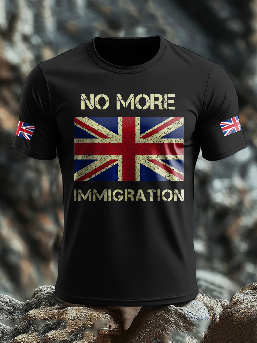 Men's UK Immigrant Stop Importing Start Deporting Printed T-shirt