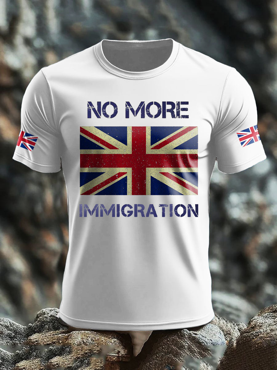 Men's UK Immigrant Stop Importing Start Deporting Printed T-shirt
