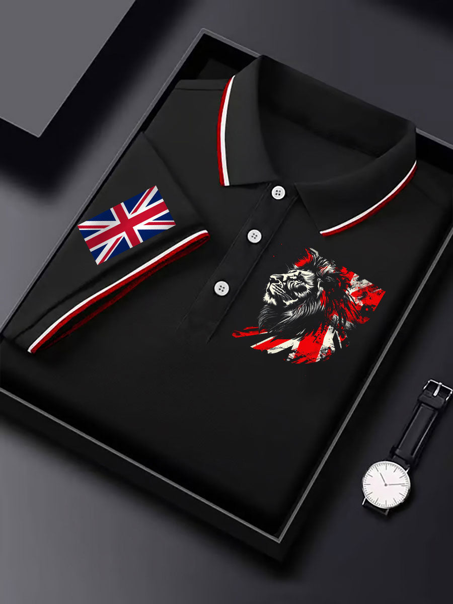 Men's Vintage England Flag Lion Casual Shirt