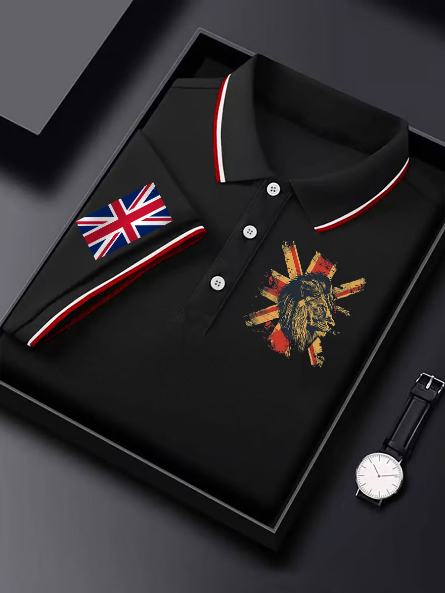 Men's Vintage England Flag Lion Casual Shirt