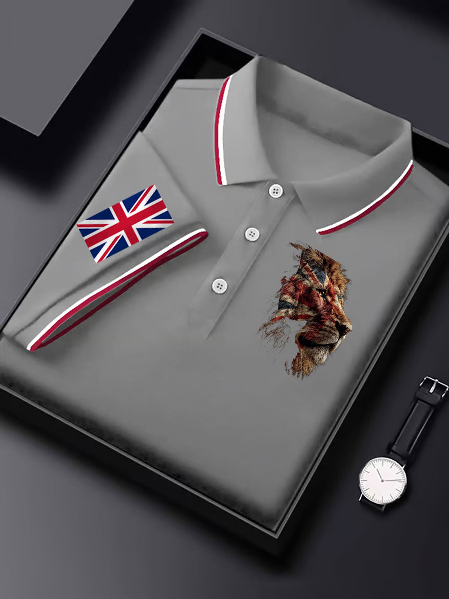 Men's Vintage England Flag Lion Casual Shirt