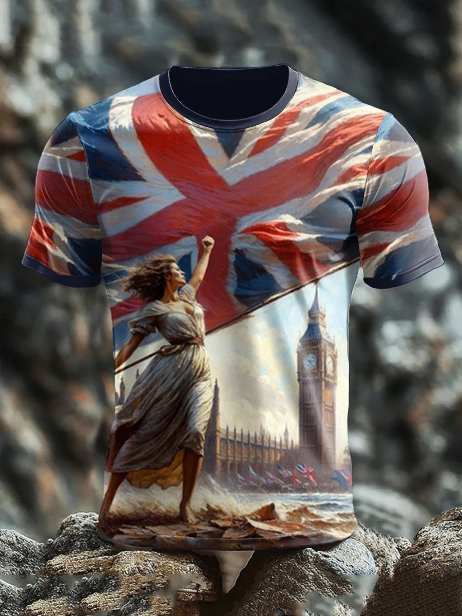 Men's Rule Britannia UK Flag Printed T-shirt