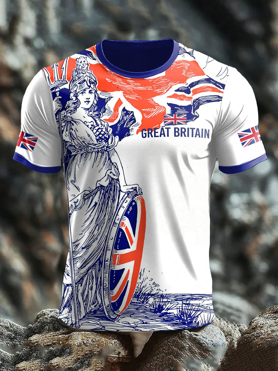 Men's Rule Britannia UK Flag Printed T-shirt