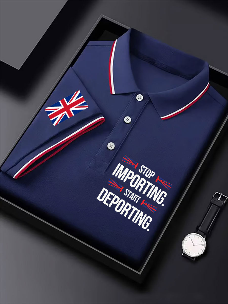 Men's UK Immigrant Stop Importing Start Deporting Printed Casual Tops