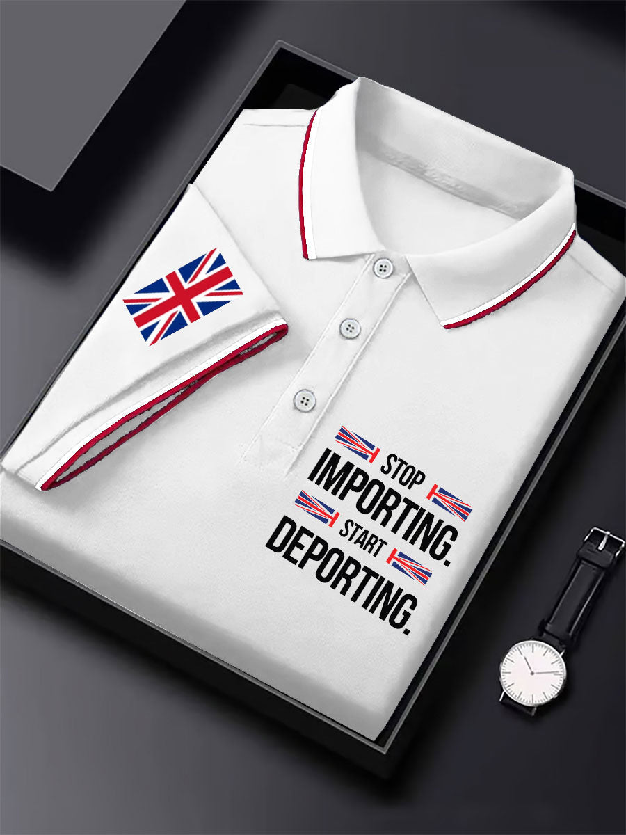 Men's UK Immigrant Stop Importing Start Deporting Printed Casual Tops