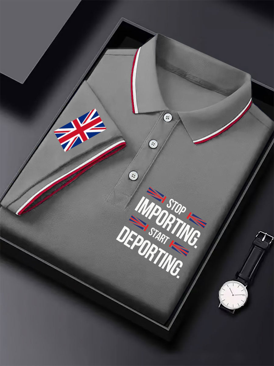 Men's UK Immigrant Stop Importing Start Deporting Printed Casual Tops