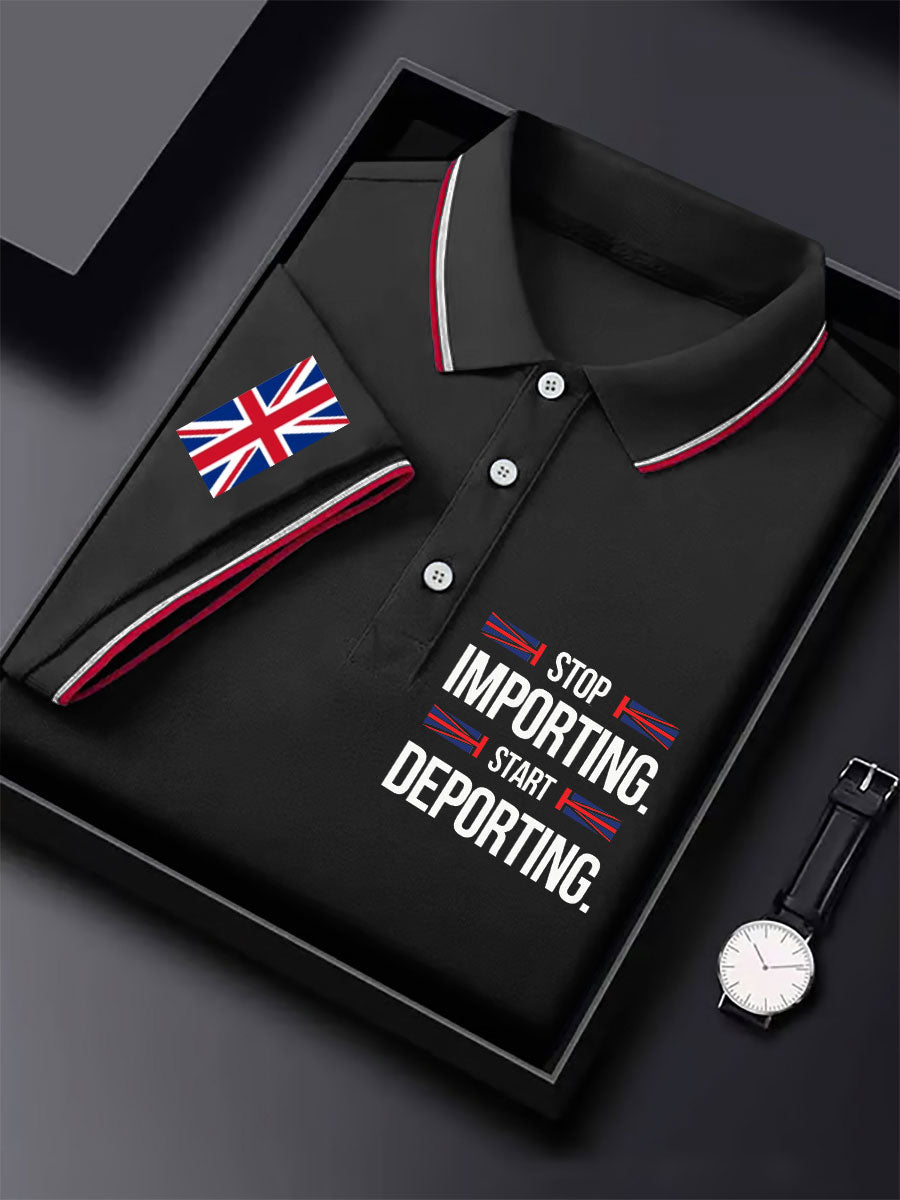Men's UK Immigrant Stop Importing Start Deporting Printed Casual Tops