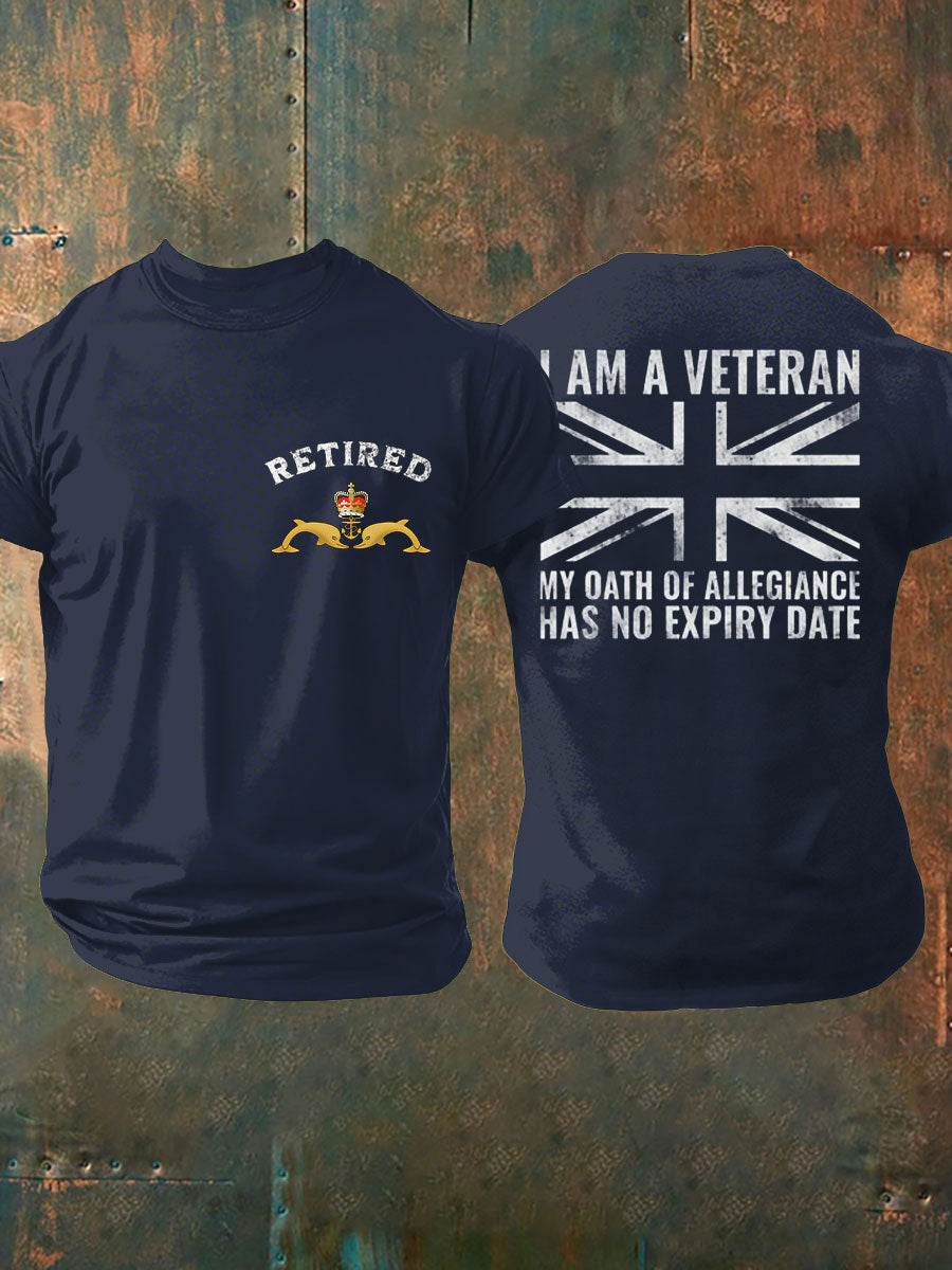 Men's Retired Submarine Veteran Printed T-shirt