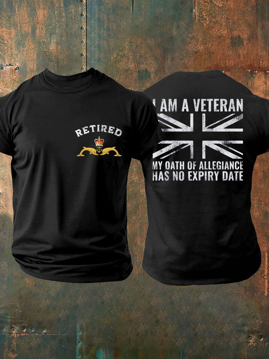 Men's Retired Submarine Veteran Printed T-shirt