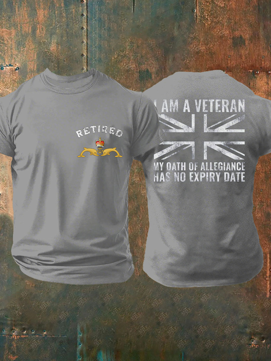 Men's Retired Submarine Veteran Printed T-shirt