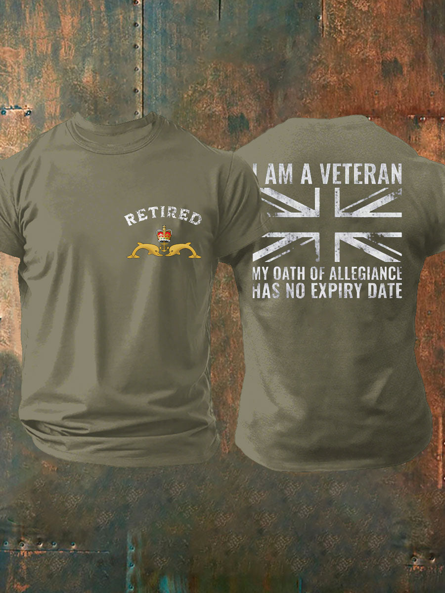 Men's Retired Submarine Veteran Printed T-shirt