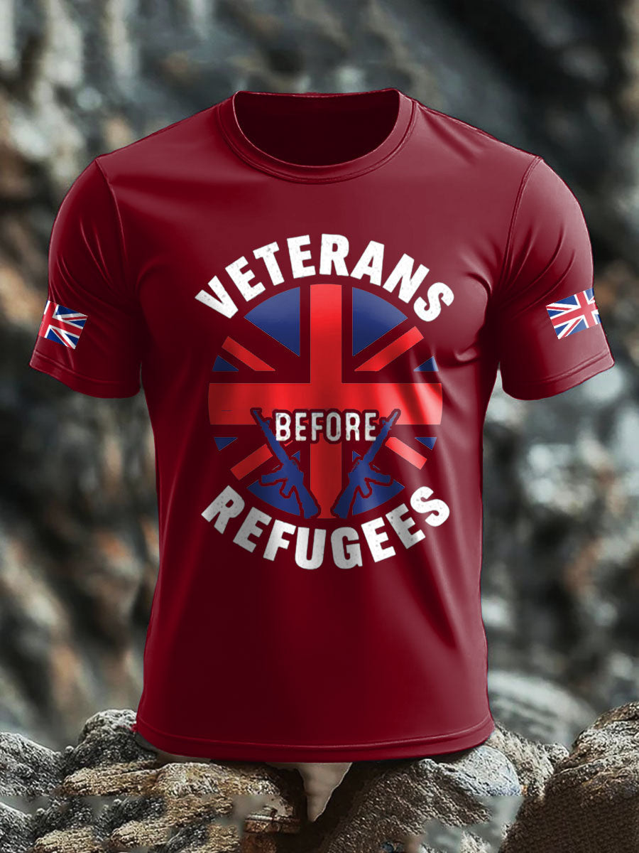 Men's UK Flag Stop Illegal Immigration Printed T-shirt