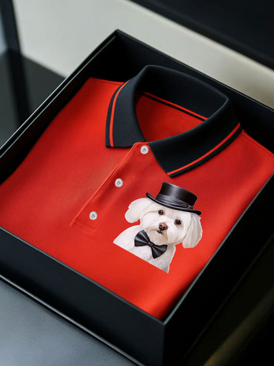 Men's Vintage England Flag Dog Casual Shirt