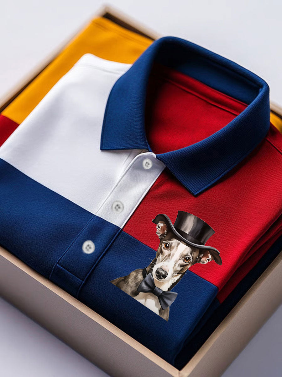 Men's Vintage England Flag Dog Casual Shirt