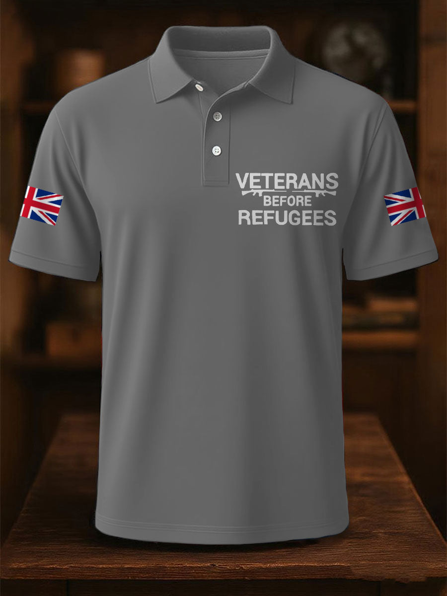 Men's UK Immigration Veterans Before Refugees Printed Casual Tops