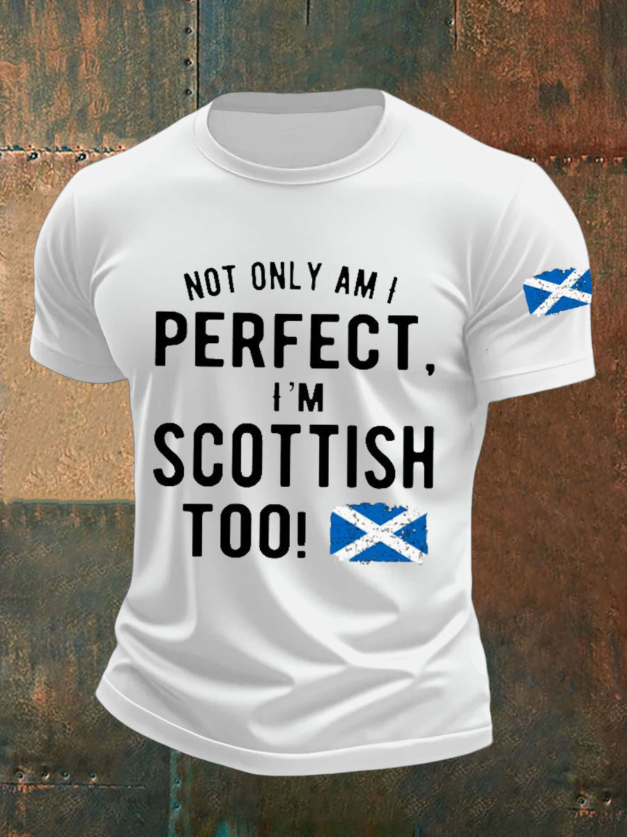 Men's Scotland United Kingdom Imitation Cotton Short-Sleeved Printed T-shirt