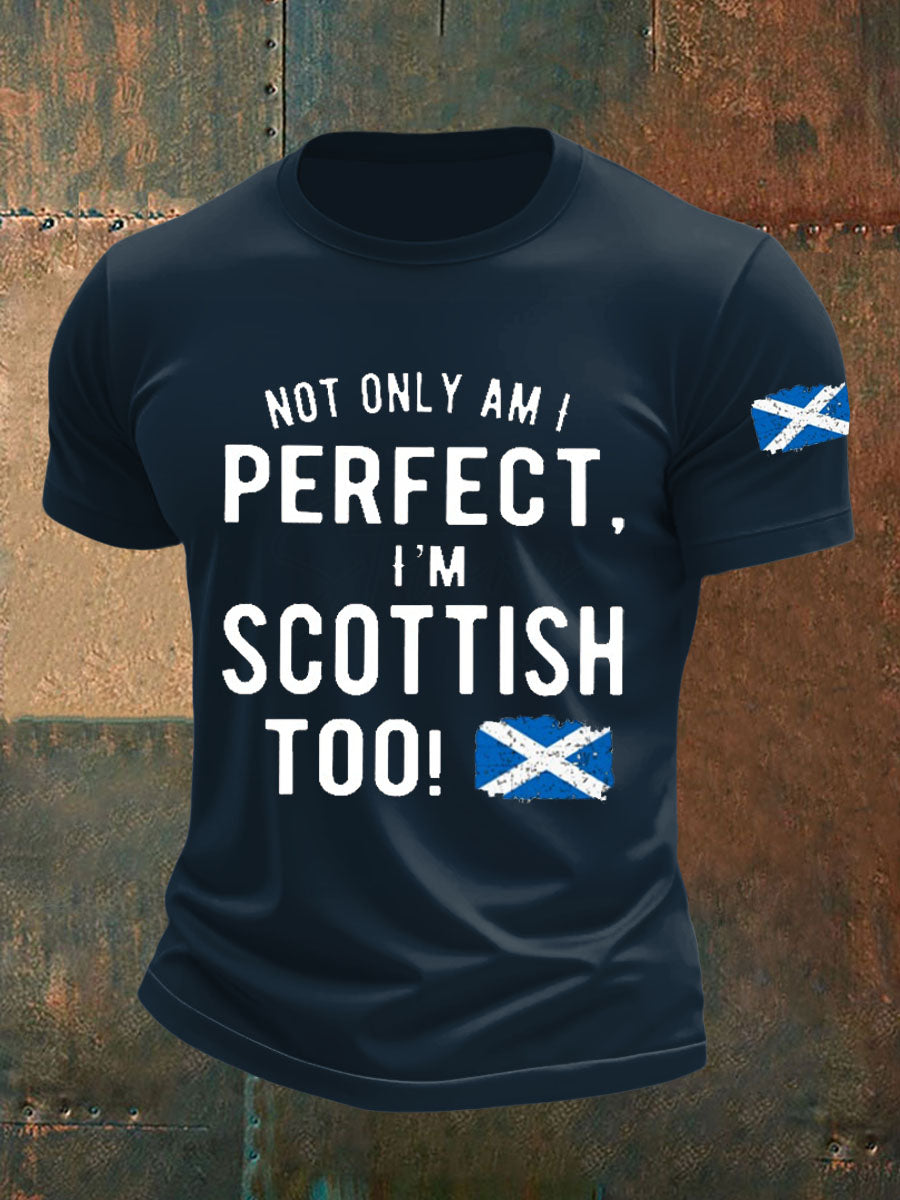 Men's Scotland United Kingdom Imitation Cotton Short-Sleeved Printed T-shirt