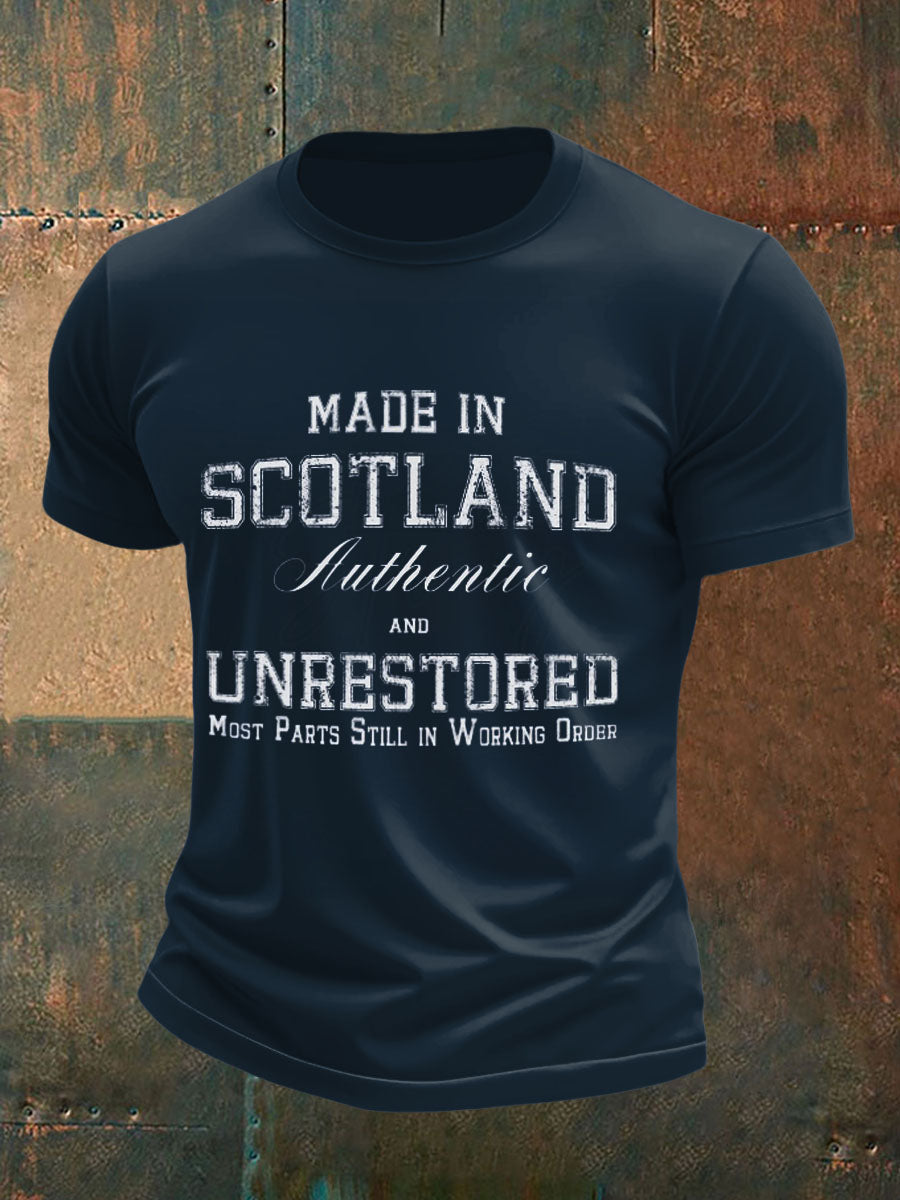 Men's Scotland United Kingdom Imitation Cotton Short-Sleeved Printed T-shirt