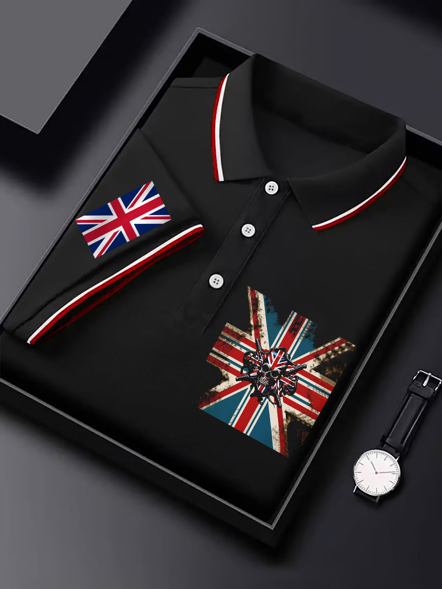 Men's British Flag Skull Short Sleeve Top