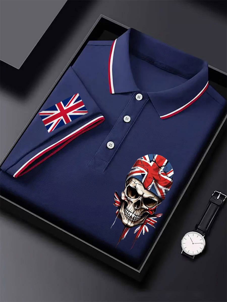 Men's British Flag Skull Short Sleeve Top