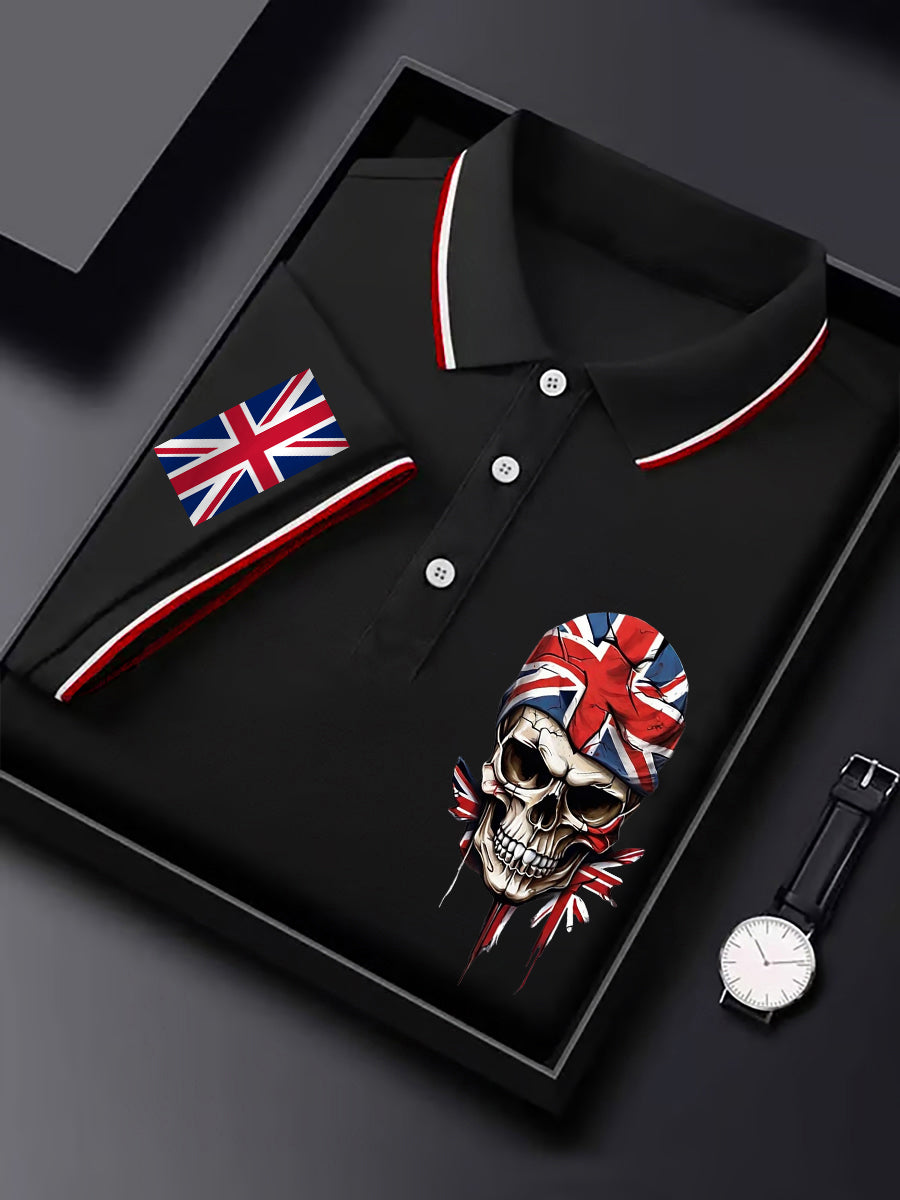 Men's British Flag Skull Short Sleeve Top