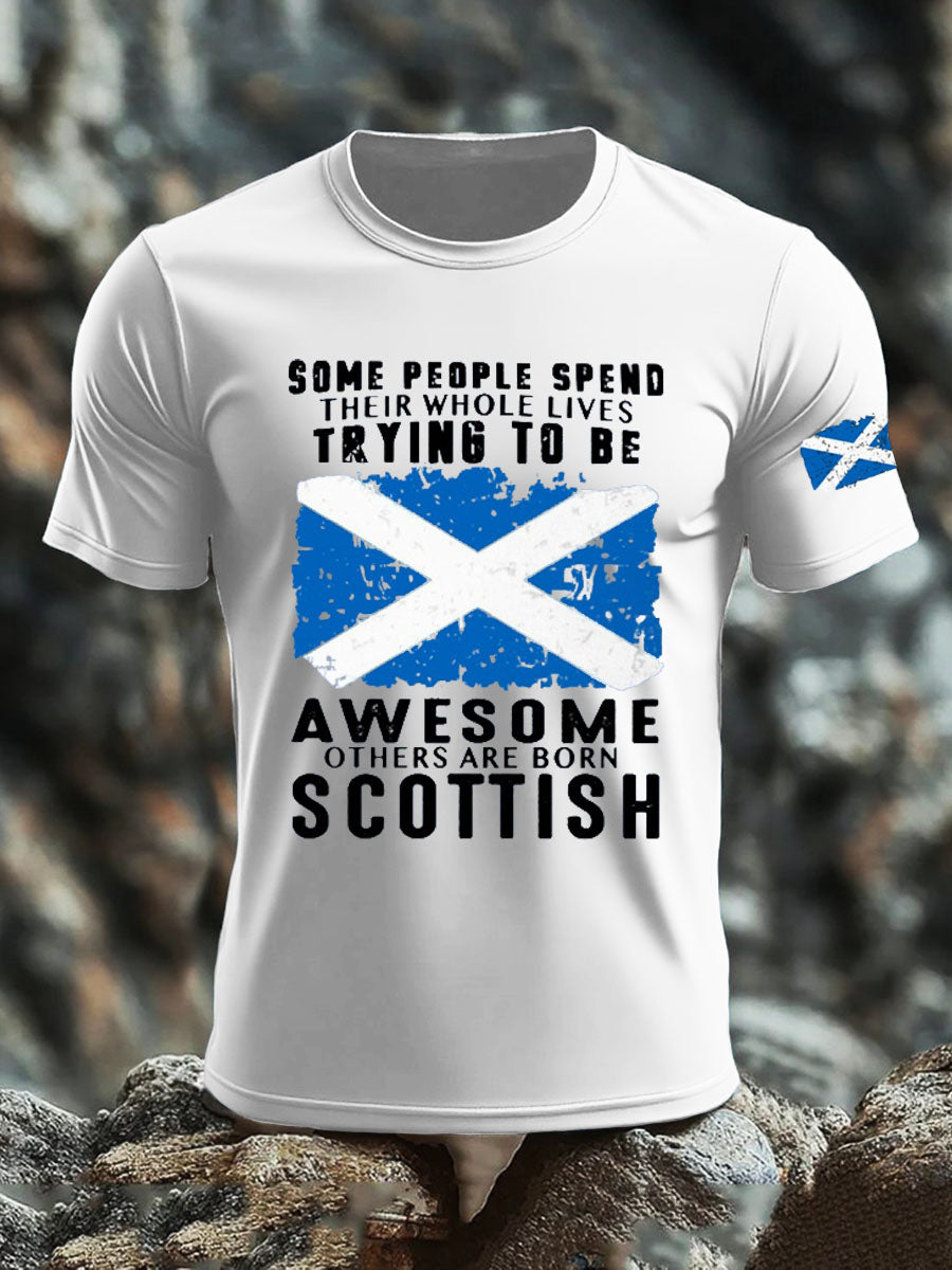 Men's Scotland United Kingdom Imitation Cotton Short-Sleeved Printed T-shirt