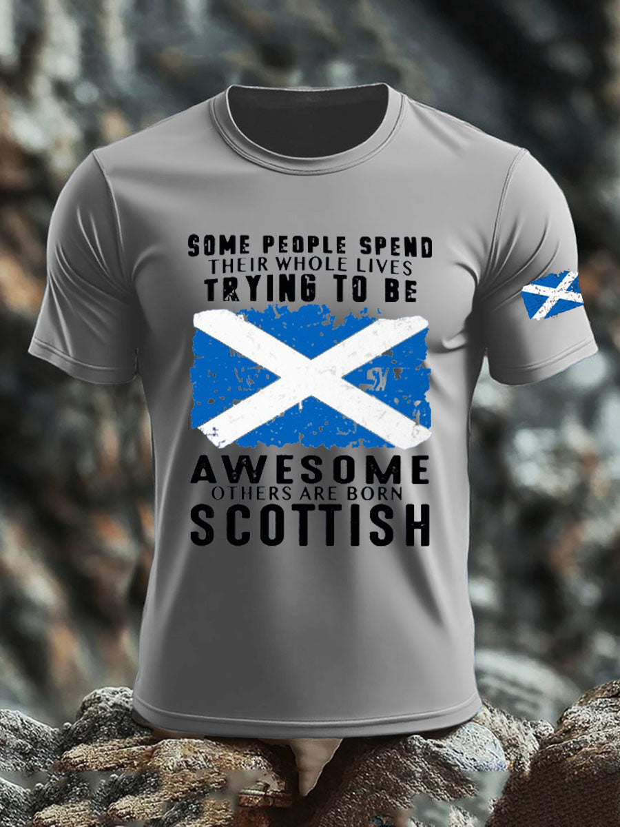 Men's Scotland United Kingdom Imitation Cotton Short-Sleeved Printed T-shirt