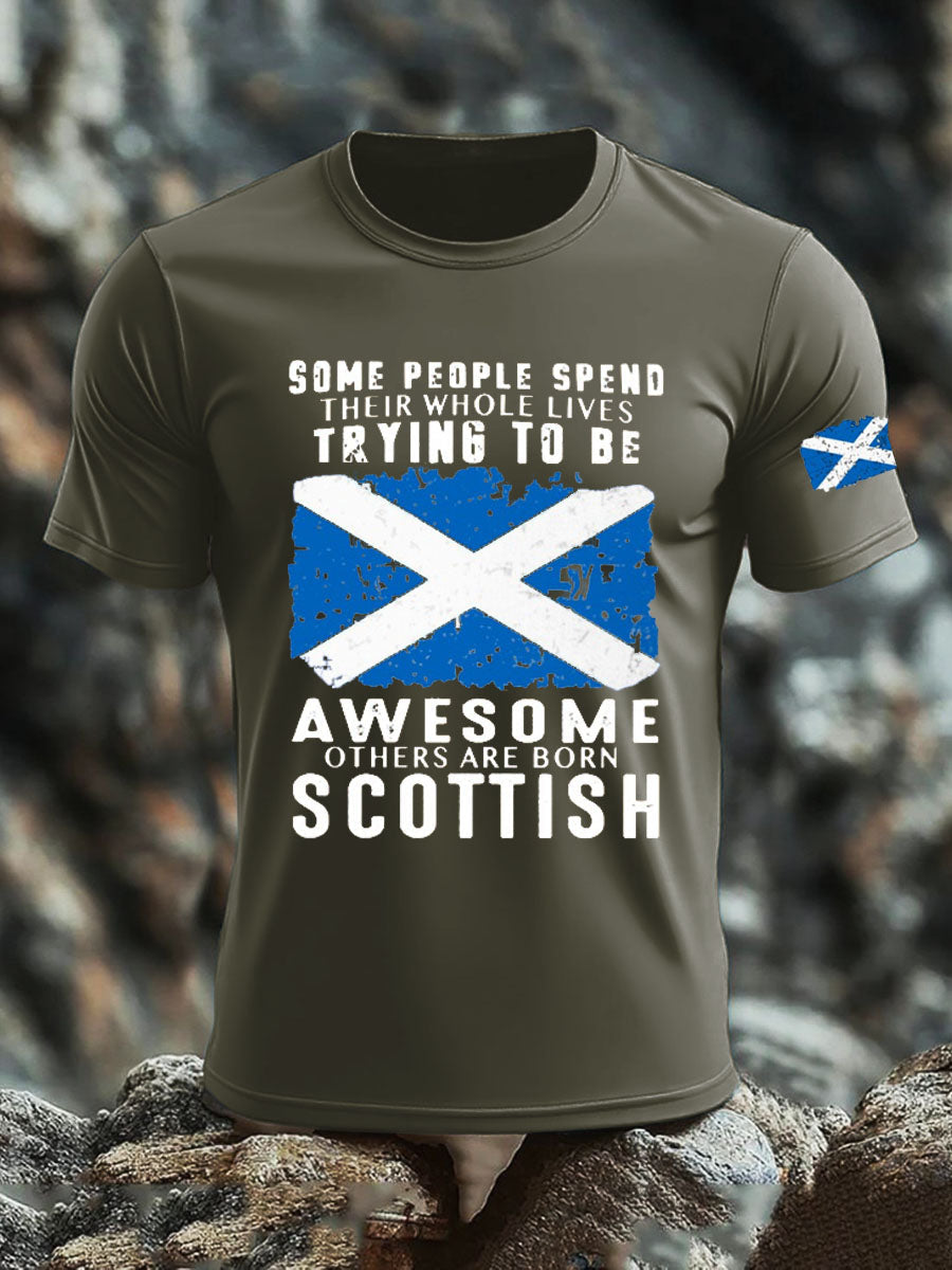 Men's Scotland United Kingdom Imitation Cotton Short-Sleeved Printed T-shirt