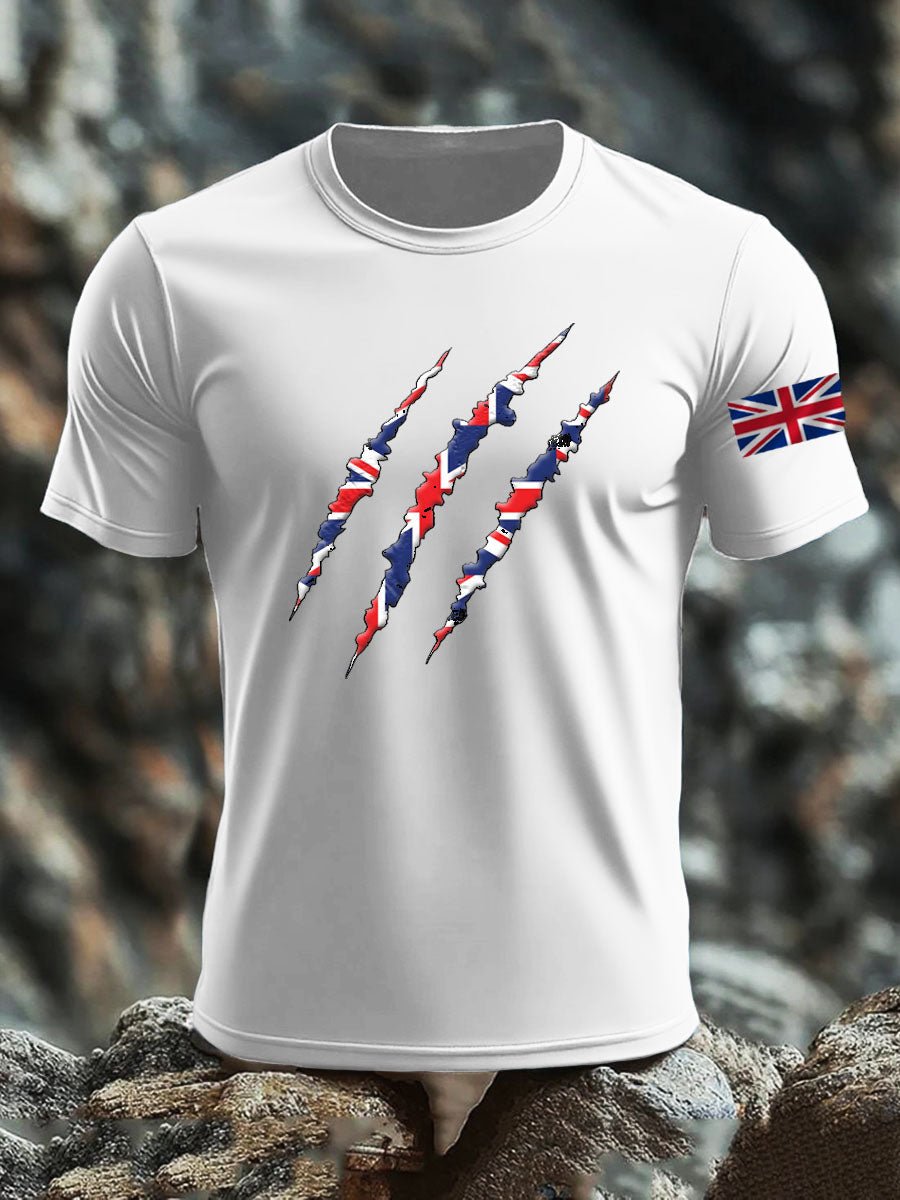 Men's Britsh Imitation Cotton Short-Sleeved Printed T-shirt