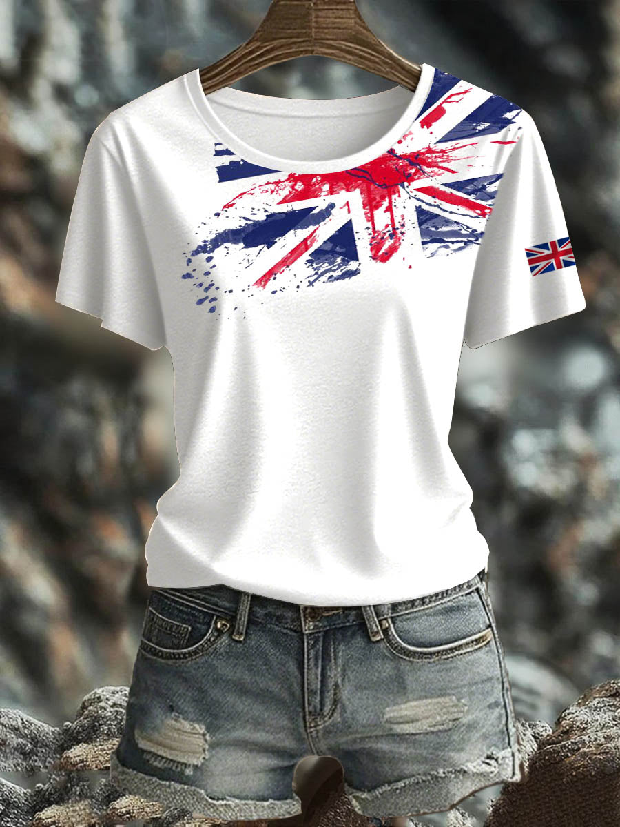 Women's British Short-Sleeved Printed T-shirt
