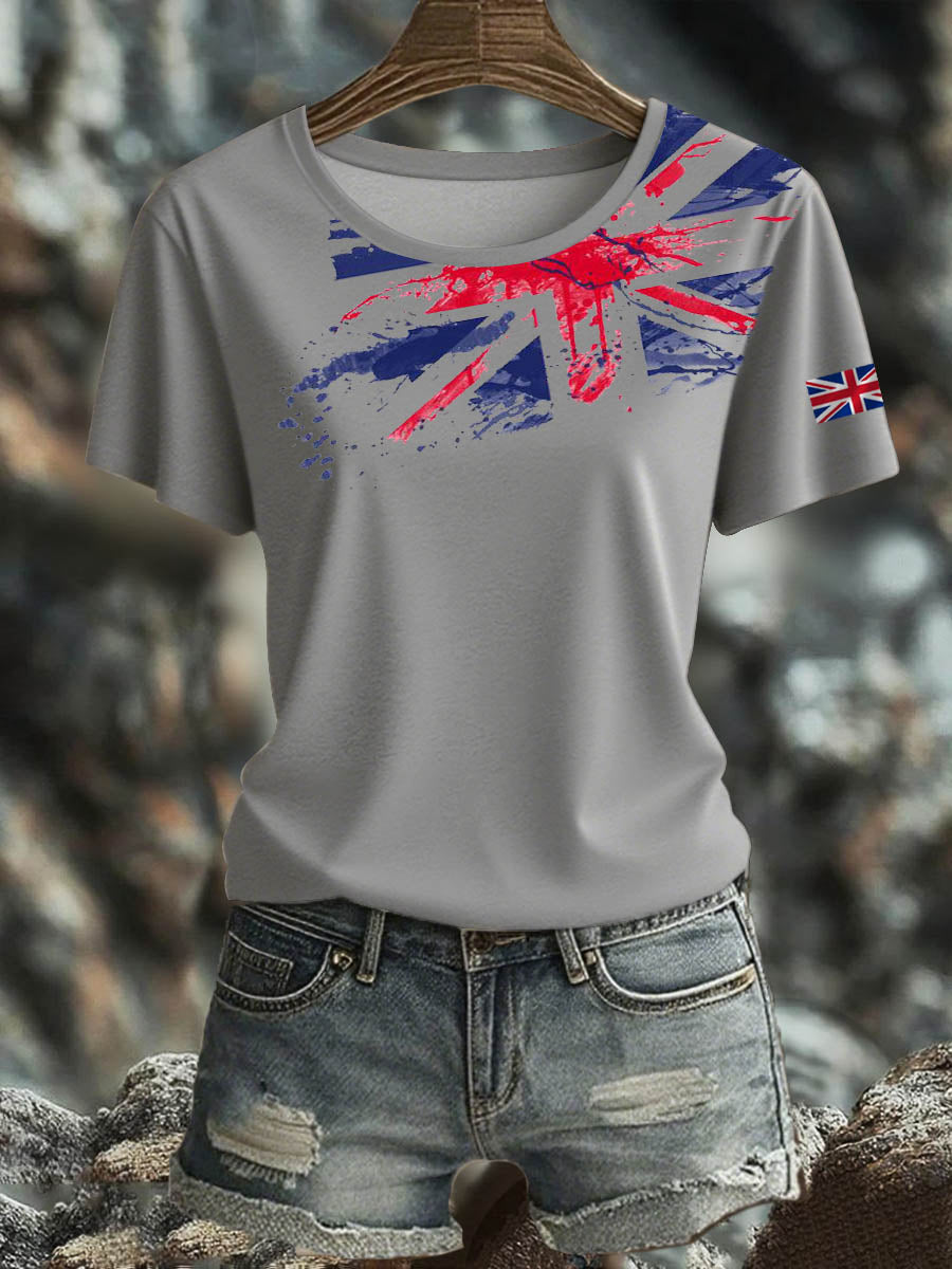 Women's British Short-Sleeved Printed T-shirt