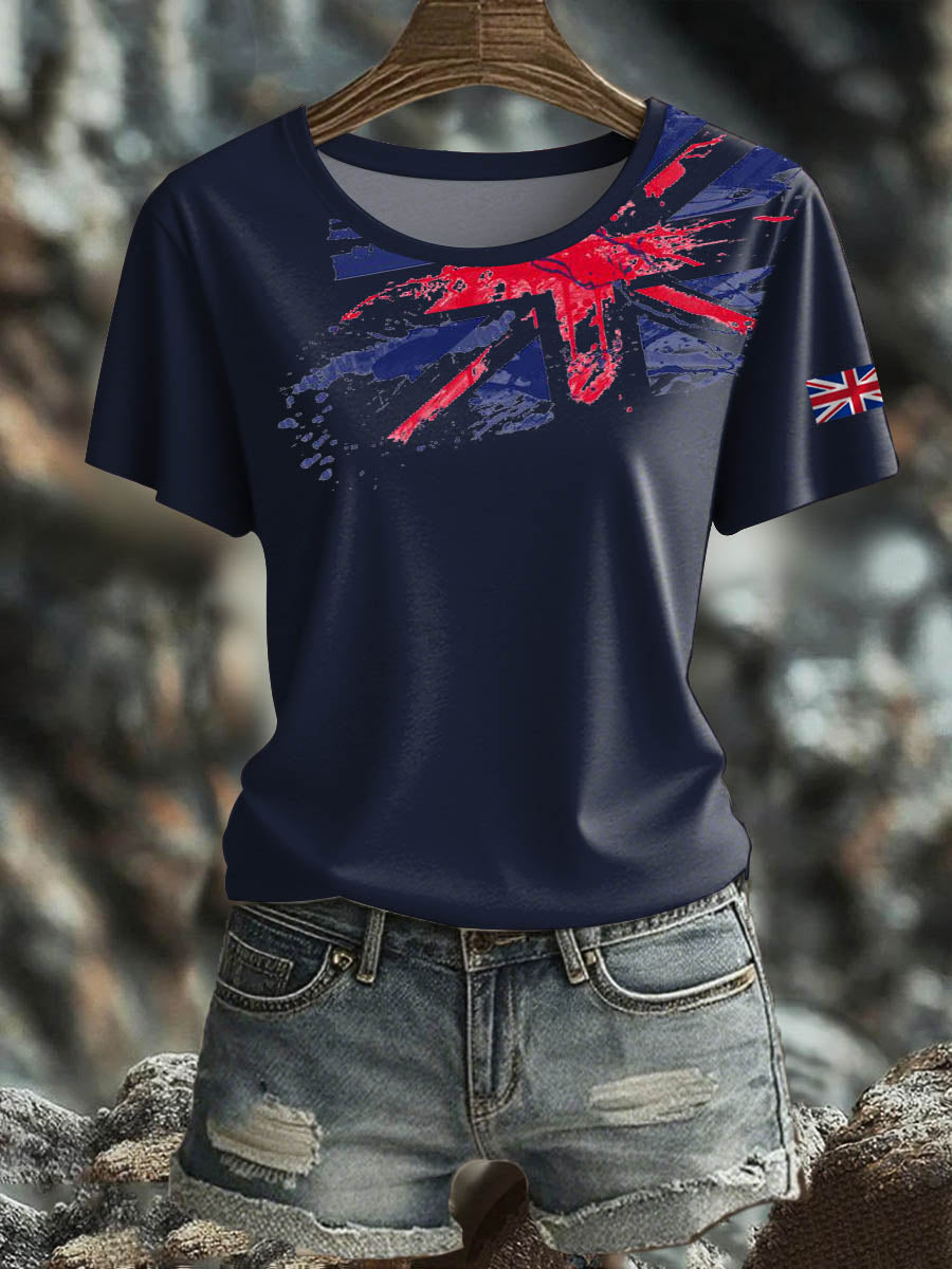 Women's British Short-Sleeved Printed T-shirt