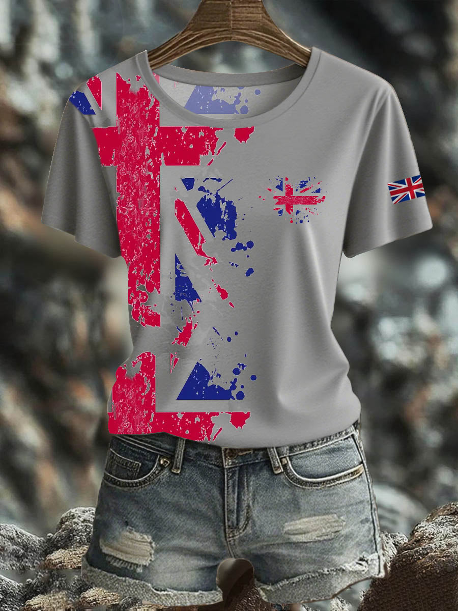 Women's British Short-Sleeved Printed T-shirt