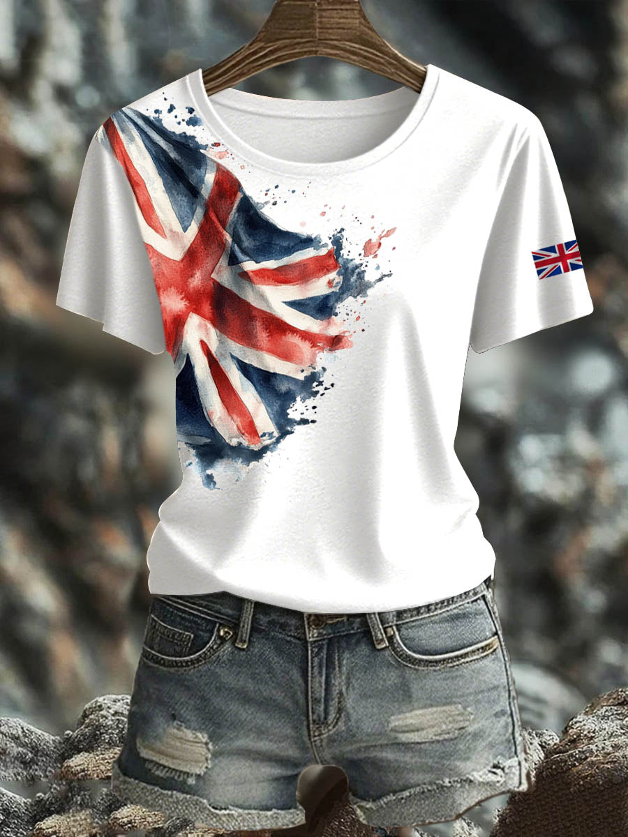 Women's British Short-Sleeved Printed T-shirt