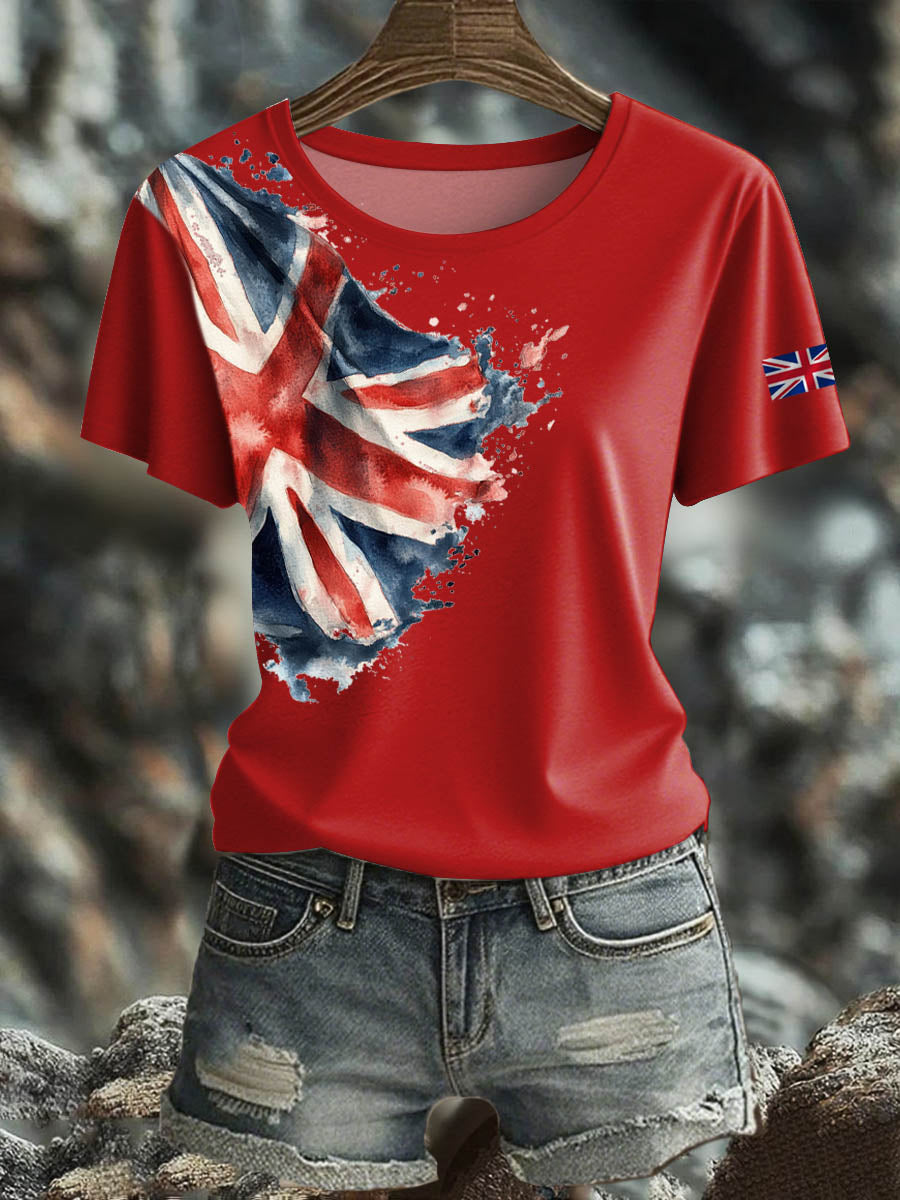 Women's British Short-Sleeved Printed T-shirt