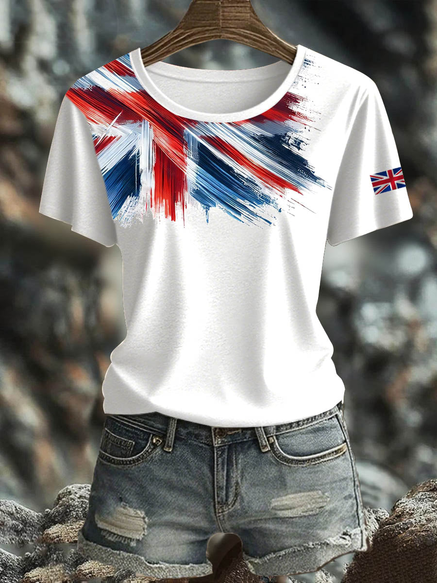 Women's British Short-Sleeved Printed T-shirt