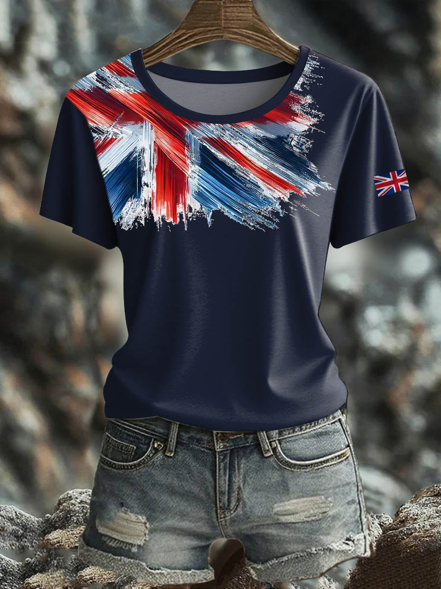 Women's British Short-Sleeved Printed T-shirt